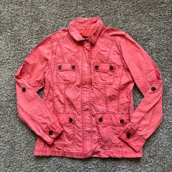 Eddie Bauer Jackets & Blazers - Eddie Bauer Coral Zip/ Button Jacket Size M
